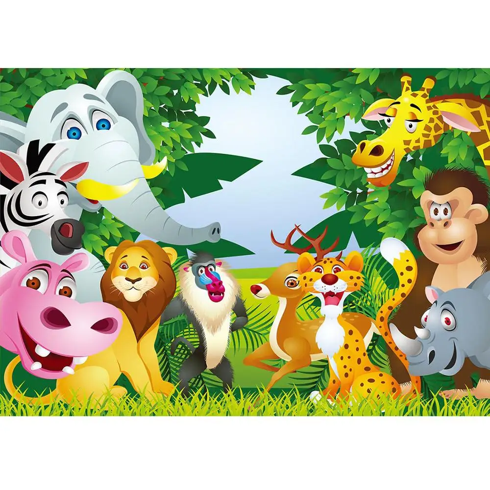 Фон для студийной фотосъемки новорожденных с изображением животных льва |