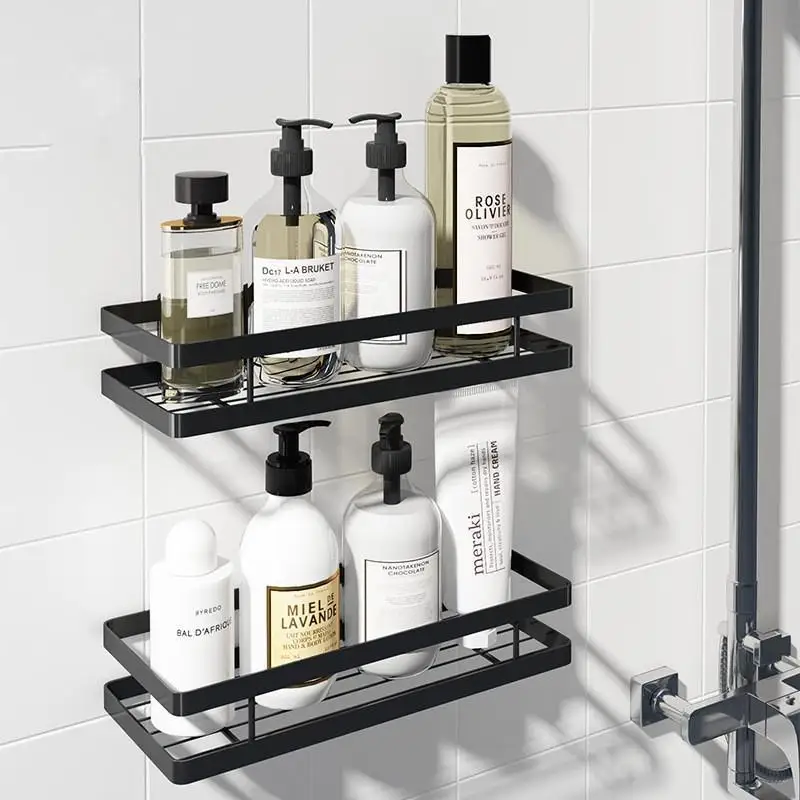 

Bathroom Accessories 25-40cm Black Bathroom Corner Shelves Kitchen Wall Shelf Shower Shampoo Storage Rack