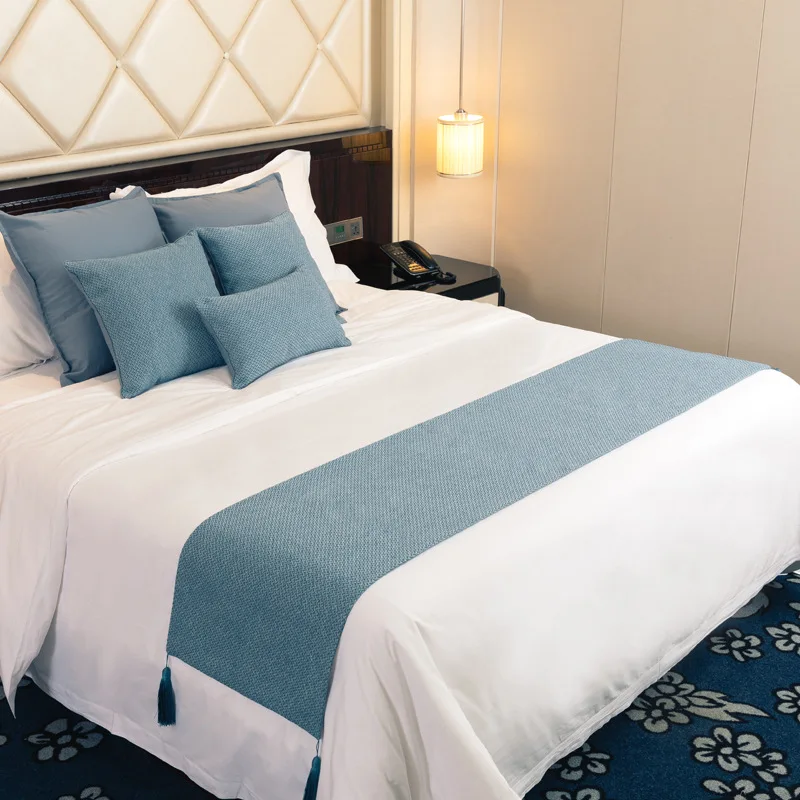 Cilected Polyester/Cotton Bed Runner Bedspreads Solid Color Flag Home Hotel Decorative Cover Towel Both Faces Available | Дом и сад