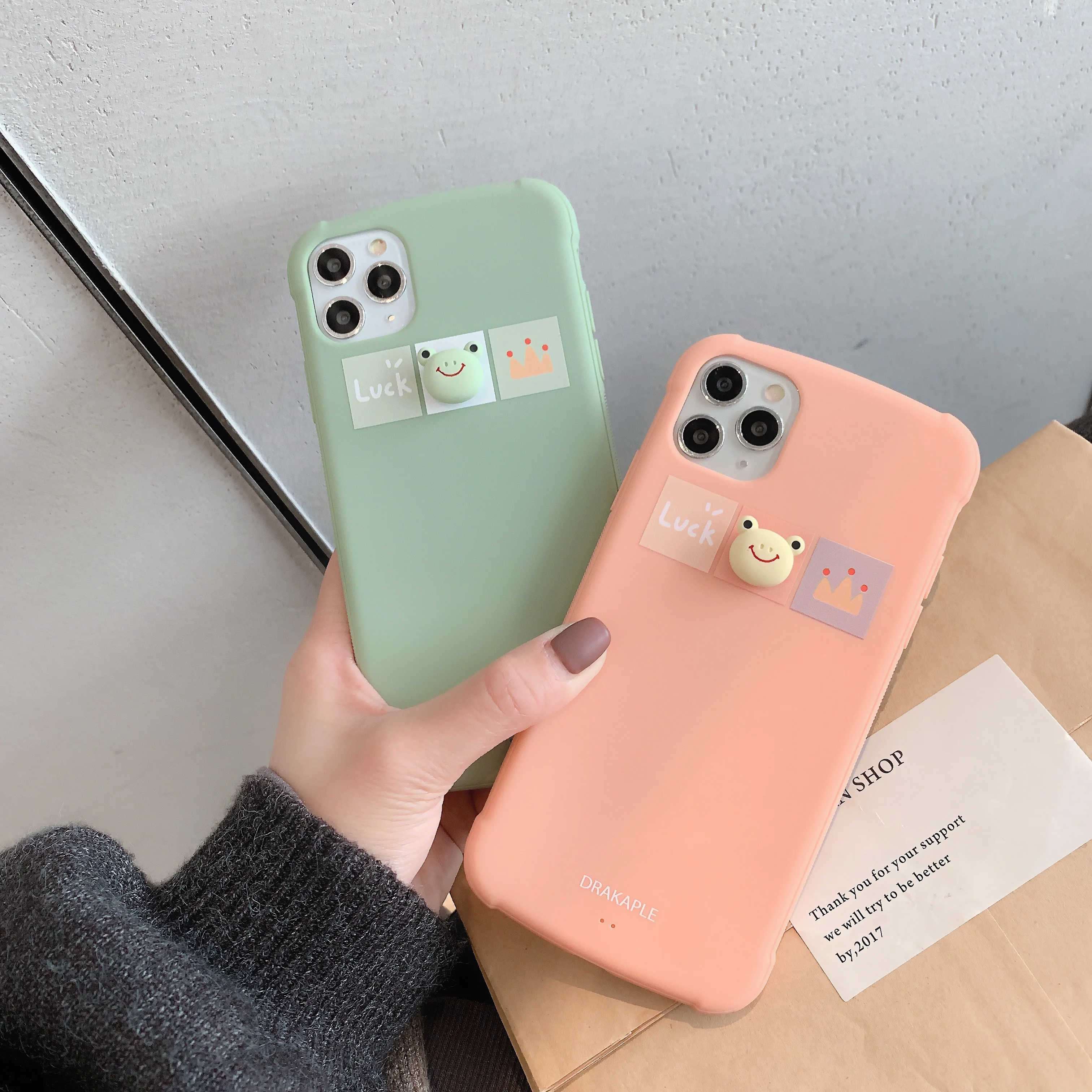 3D Candy Color frog Phone Case For iPhone 11 Pro XS MAX XR X Silicone 7 6 6S 8 Plus Cover with Tempered film |