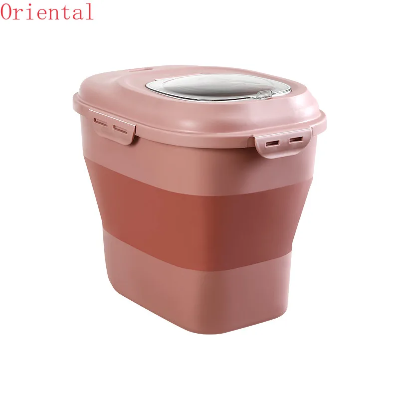 

Foldable food grade material rice bucket 50 kg rice bucket household rice bucket insect-proof moisture-proof rice flour storage