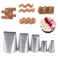 5pcsset cake icing piping nozzles basket weave pastry tips cream cupcake stainless steel nozzle sugar craft decorating tools