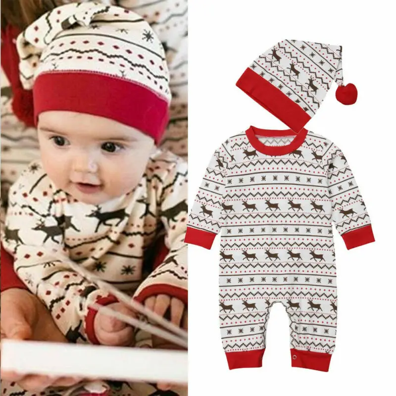 Детский комбинезон на Рождество для новорожденных Комбинезон с рождественским