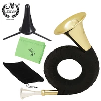 m mbat high quality bb brass hunting horn with carry bag stand cleaning cloth musical instruments professional wind instrument