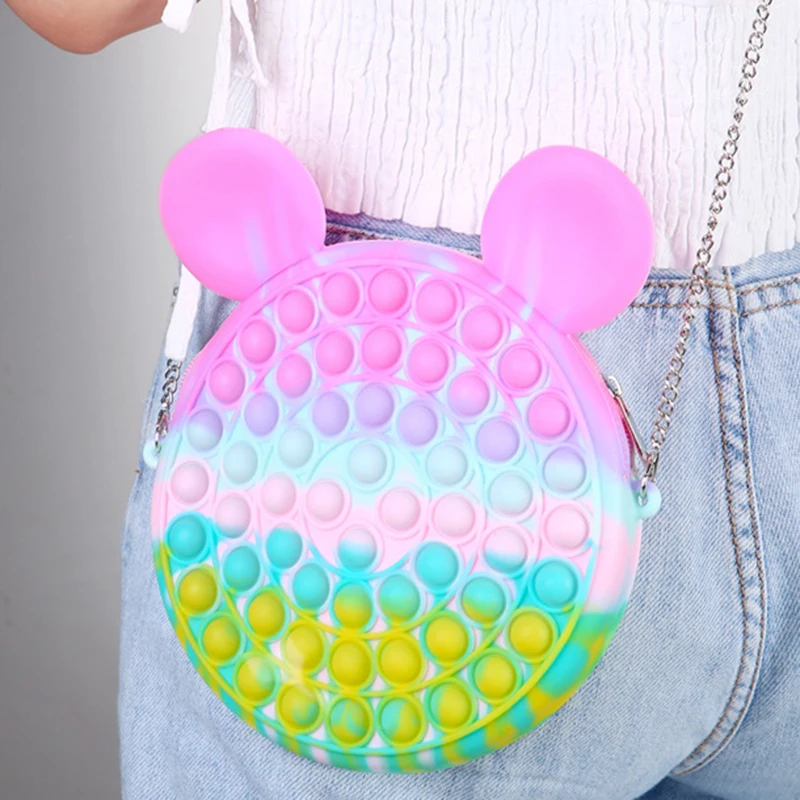 

Cartoon Coin Purse Bag Pops Fidget Toys Its Reliver Stress Toy Rainbow Push Bubble Popp Antistress Sensory Toy Kawaii Pops Toys