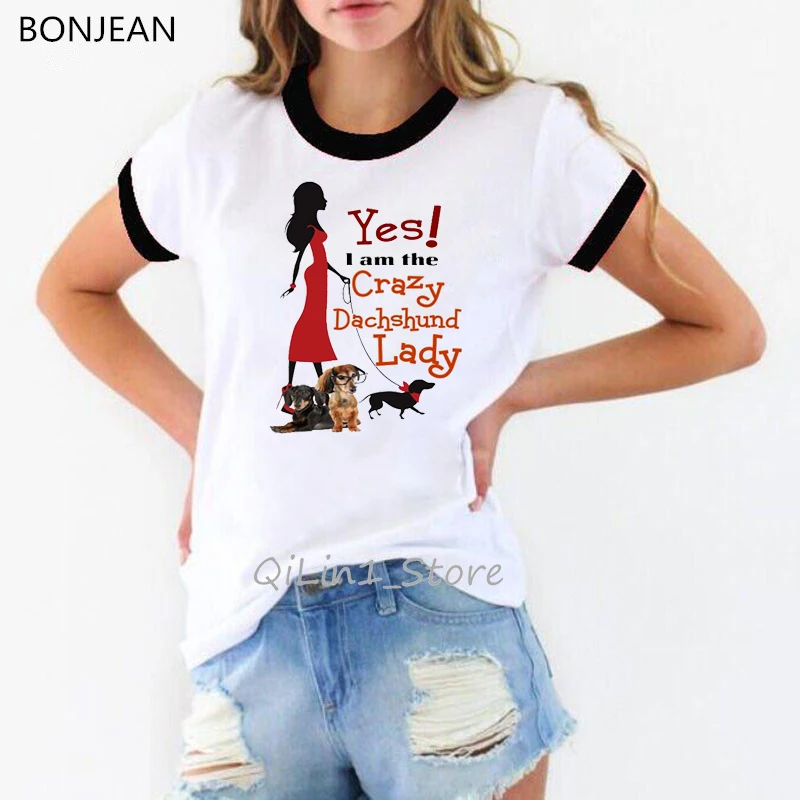 

Crazy dog lady tshirt funny t shirts women cute summer top bulldog/ dachshund/ Chihuahua dog lover Christmas gift graphic tees