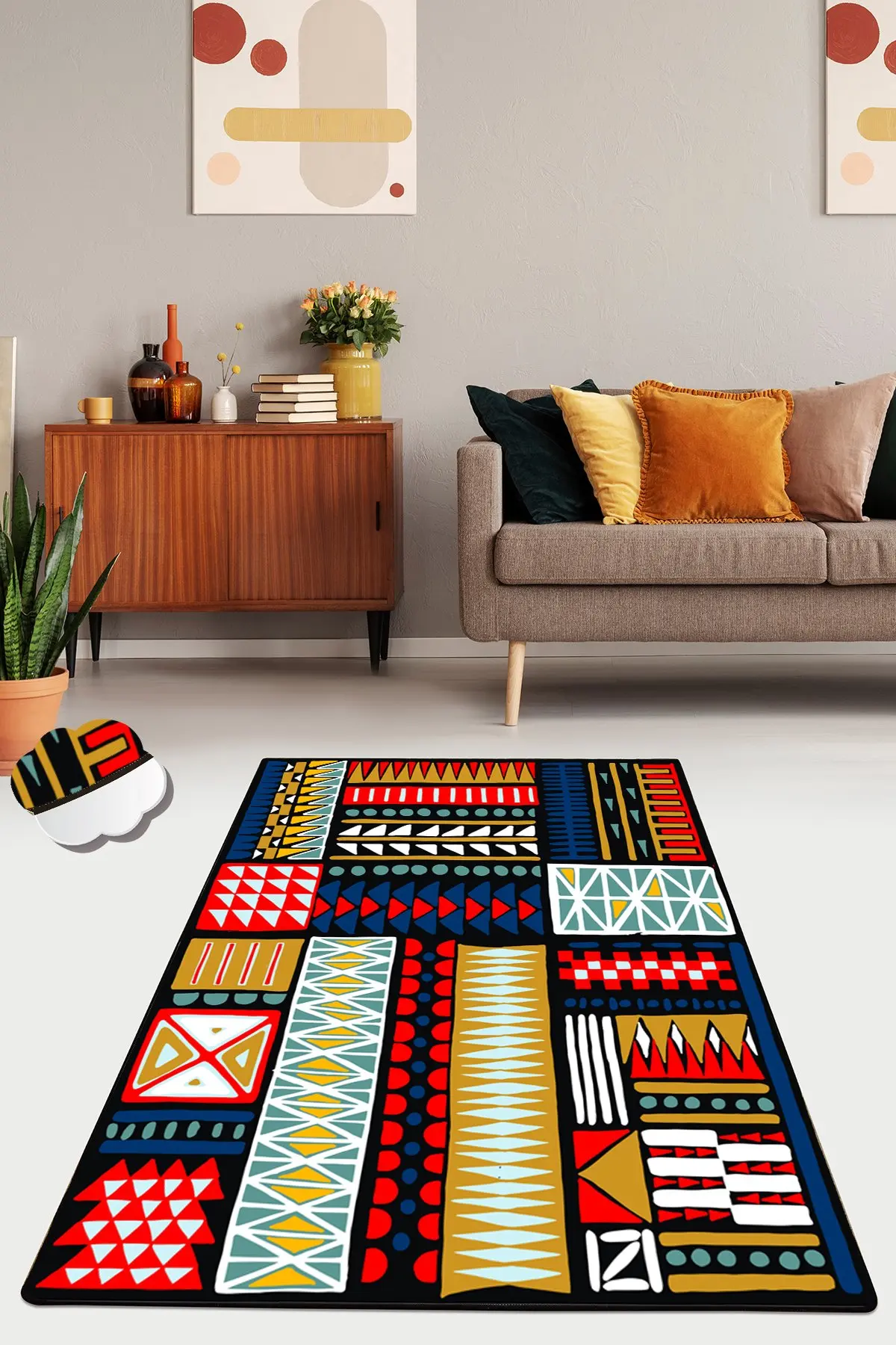 

Декоративный нескользящий коврик Etgdecor, асимметричный, 200x290 см, 78x114 дюймов