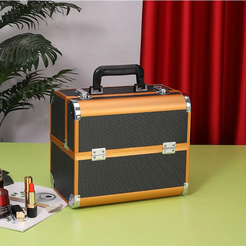 

Cosmetic Bag Handbag organizer Portable cosmetic case professional nail case aluminum alloy cosmetic case multi-layer tool box