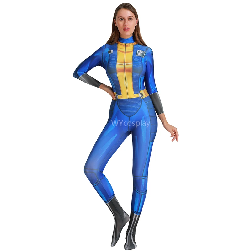 Deluxe Fallout 4 Vault Cosplay Game Character Dress Up Halloween Costume For Women Kids
