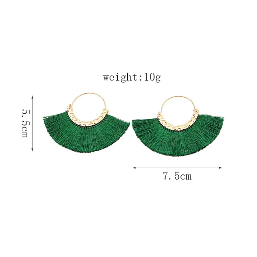 2019 New Design Bohemian Tassel Earrings for Women Retro Sector Shape Rope Fringes Party Drop Ethnic Dangle | Украшения и