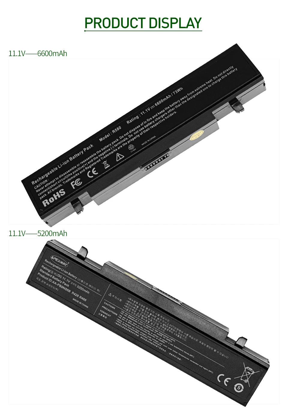 ApexWay Аккумулятор для ноутбука SamSung R428 AA-PB9NC6B AA-PB9NS6B AA-PB9NC6W AA-PL9NC6W R429 R468 NP300 NP350 RV410 RV509 R530 R580