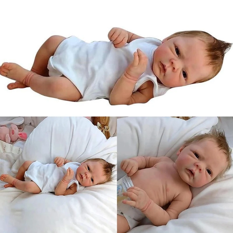 

Reborn Baby Dolls 18inch Handmade Newborn Doll Full Silicone Body Doll Realistic Lifelike Toddler Babies Kids Toy Gifts for Age