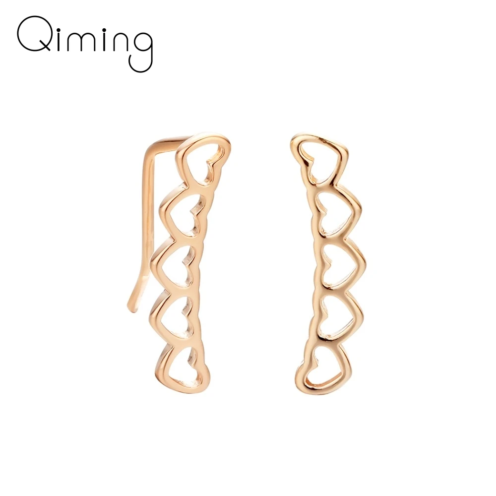 Милые штабелируемые серьги подвески в форме сердца геометрические для пирсинга