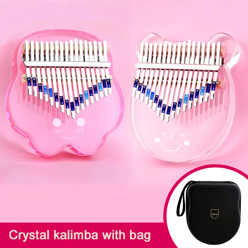 Kalimba 17 клавиш акриловое пианино для большого пальца розовый кристалл kalimba с