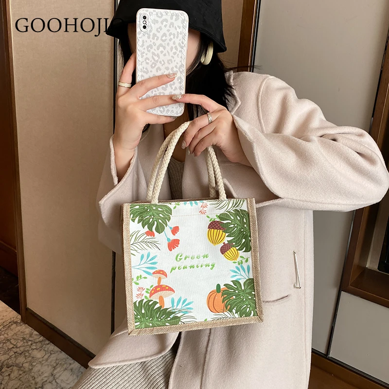 

2021 New Women's Handbag Fashion Retro Printed Canvas Portable Shoulder Bag Leisure Women's Daily Shopping Harajuku Crossbody