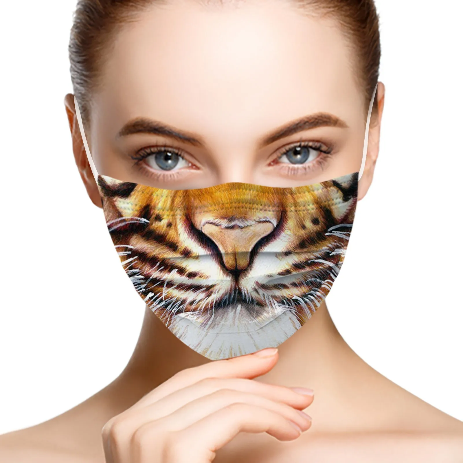 

Funny Animals Print Disposable Masks Adult Cat Face Mask Three Layer Facial Mouth Mask Mouth Caps Mascarillas Mascara 100pcs