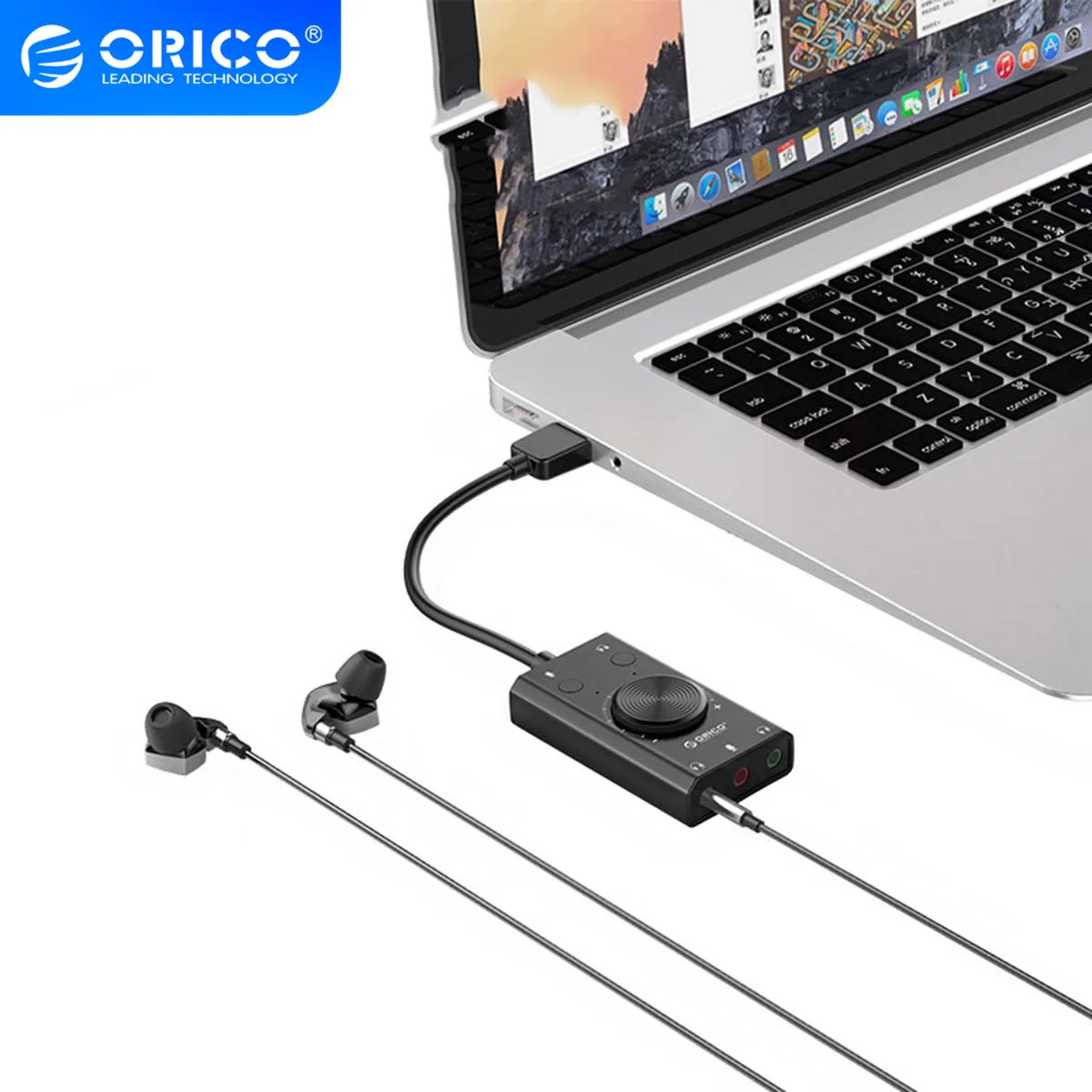 Внешняя звуковая карта USB ORICO адаптер для микрофона разъем 3 5 мм стереозвуковая