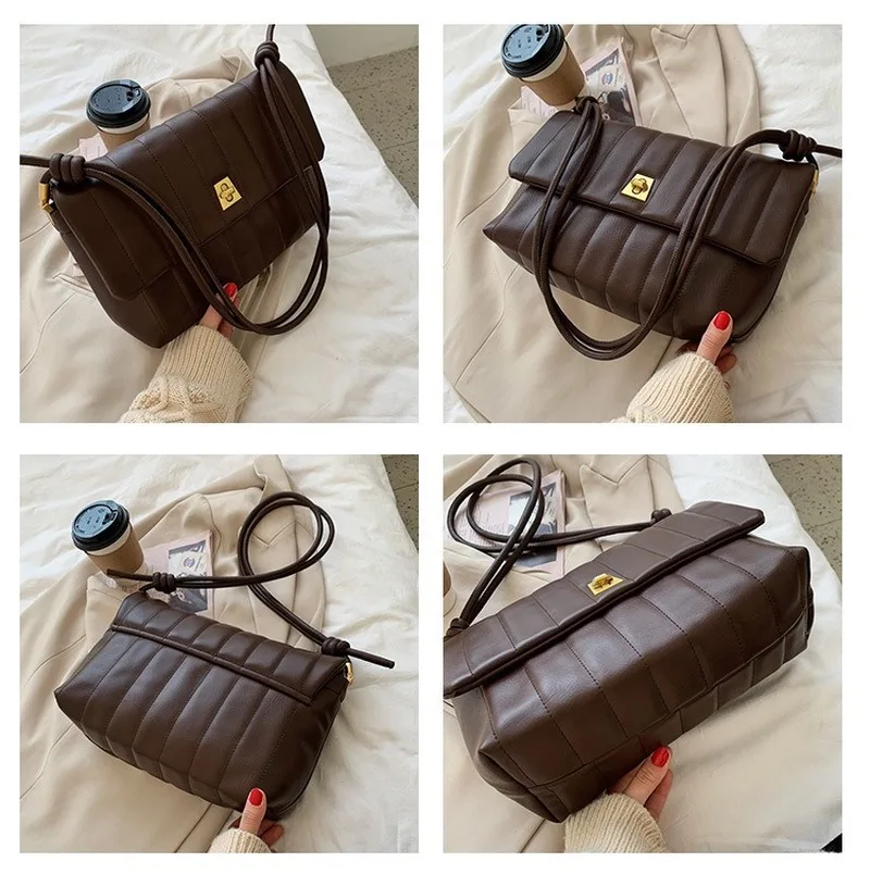 

Fashion women's bag large capacity women's single shoulder bag sewing stripe foreign style tote bag women's handbag