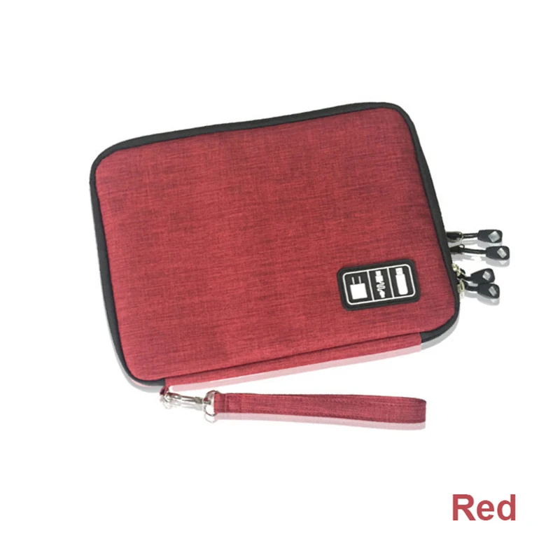Red-M TUUTH дорожный кабель для хранения сумка Органайзер электронный цифровой водонепроницаемый iPad органайзер USB кабель для передачи данных и зарядки провода - Цвет: Red-M