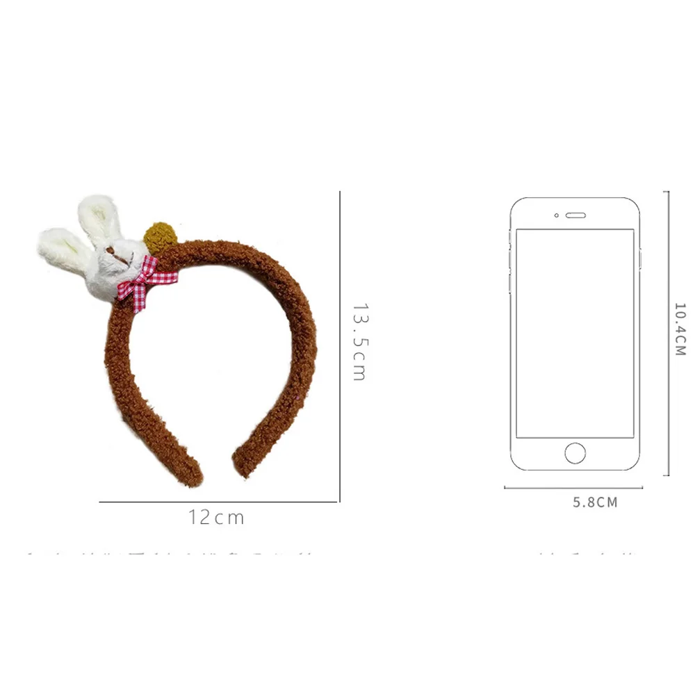 

Woman Lovely Rabbit Plush Headband Bow Elastic Hairband Wash Face Turban Girls Cute Hair Holders Ladies Band Hair Accessories