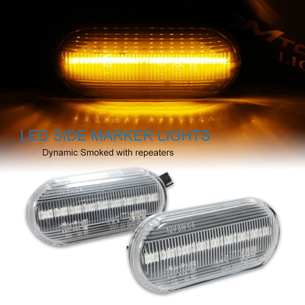 2 шт Автомобильный светодиодный динамический Боковой габаритный фонарь