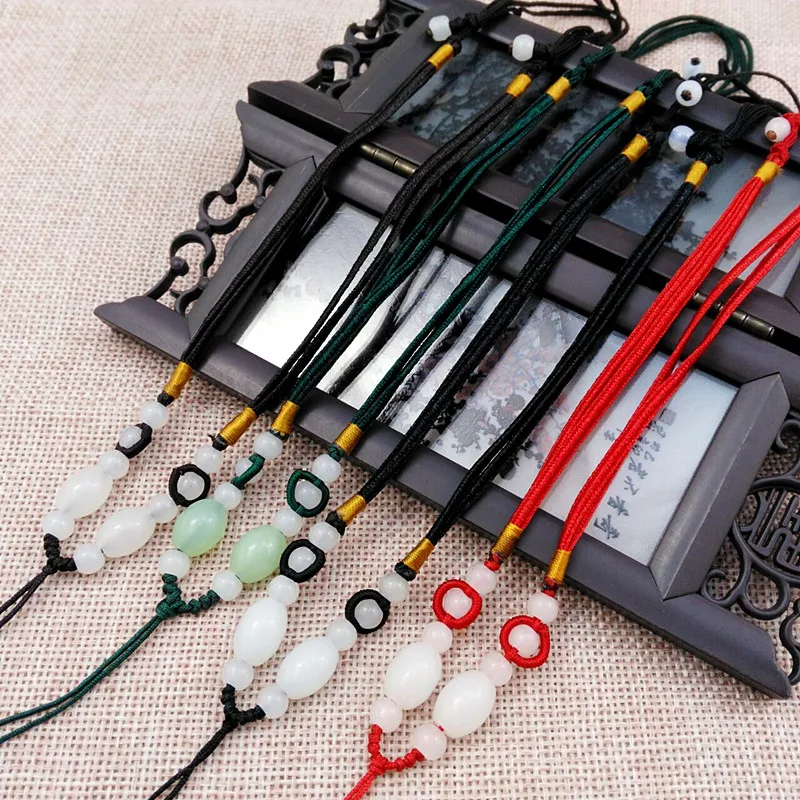 5 шт. ручное ожерелье с шелковой нитью шнур узлом для кулона большой белый