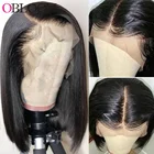 Короткий парик Боб 13x4, парик из натуральных волос на фронтальной сетке, прямой парик с сетчатой основой 4X4, предварительно выщипанные отбеленные парики с узлом для женщин
