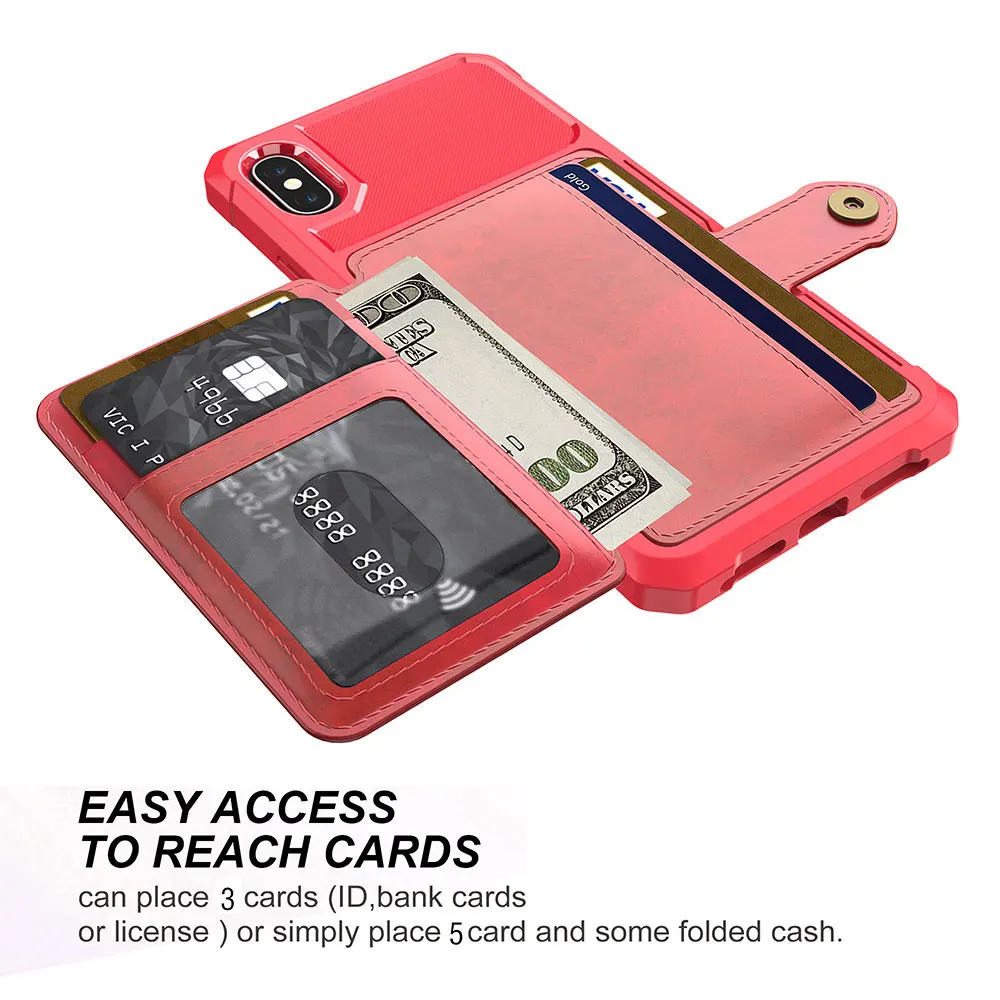 Магнитный кожаный чехол KISSCASE с откидной крышкой для Samsung S9 Plus Note 9 S10 S10E отделением