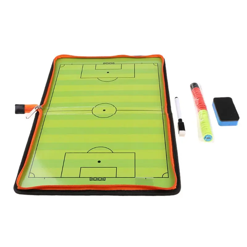 

Football Soccer Magnetic Tactic ClipBoard with Zipper and Marker Pen