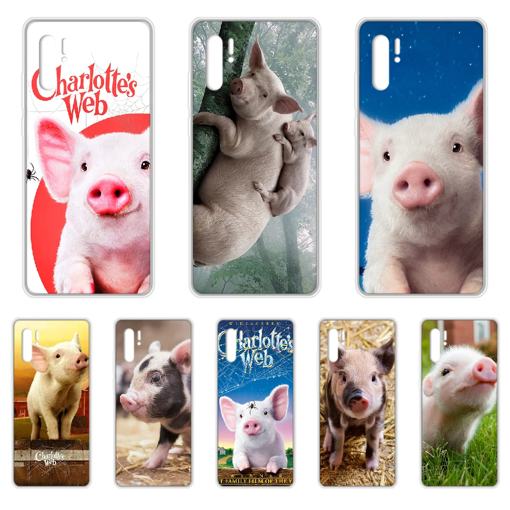 Матовый чехол для телефона Charlotte's Web lovely piggy HUAWEI p 8 9 10 20 30 40 P pro Smart 2017 2019 Z lite