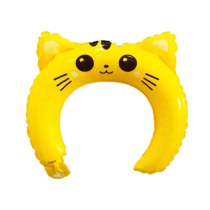 Cute Cat 10pcs 10 шт./лот милый Микки повязка на голову "Минни" фольгированный шар кролик медведь животные воздушные шары Детские игрушки День рождения украшения - Цвет: Cute Cat 10pcs