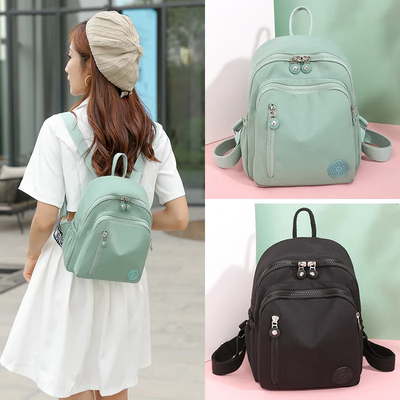 Японский и корейский однотонный яркий рюкзак из ткани Оксфорд Женский дорожный