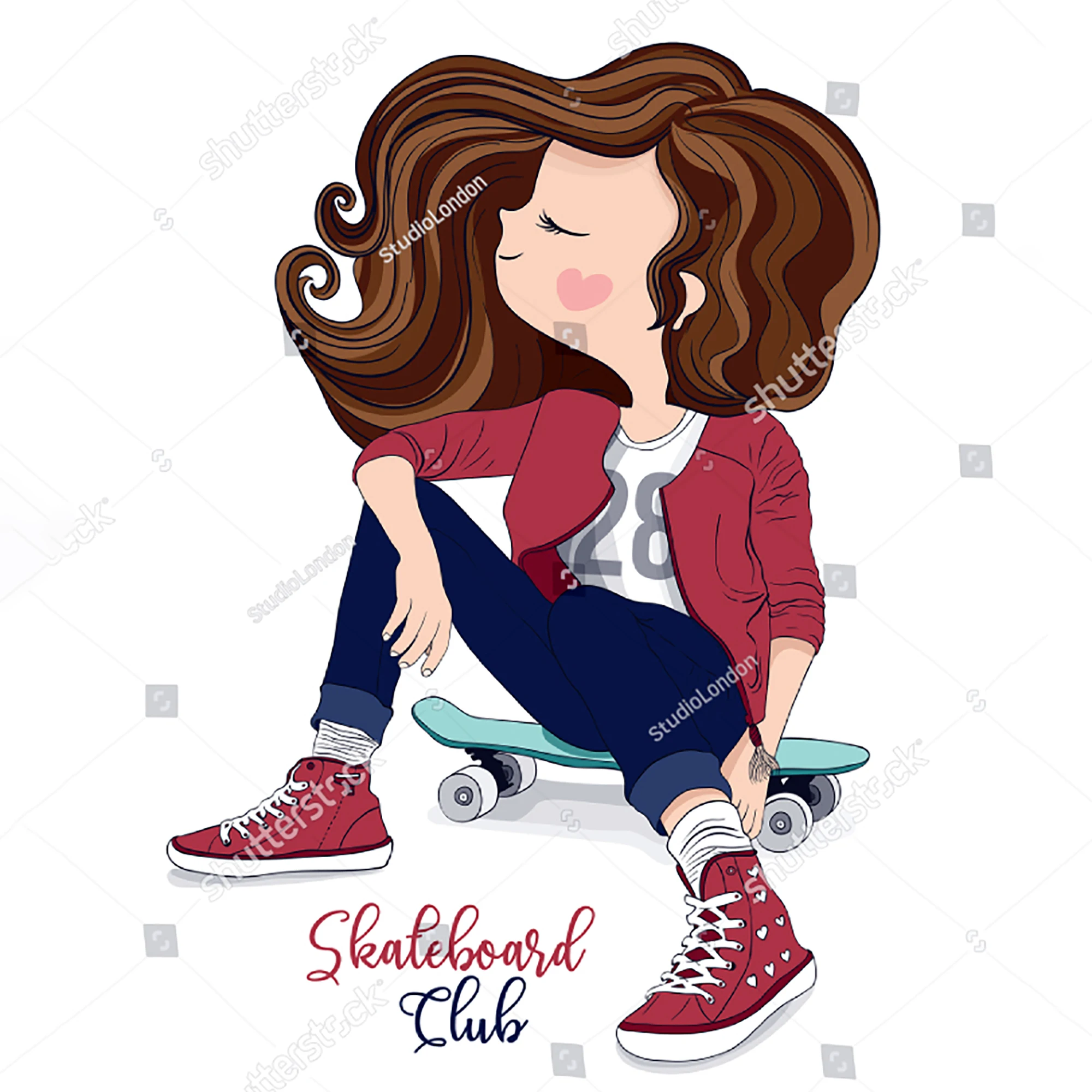 Трафареты для девочек куртка скейтбординга иллюстрации штампы скрапбукинга