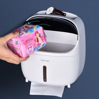 waterproof toilet tissue box creative robot paper holders multifunctional hanging roll paper rack sanitary napkin box tube shelf