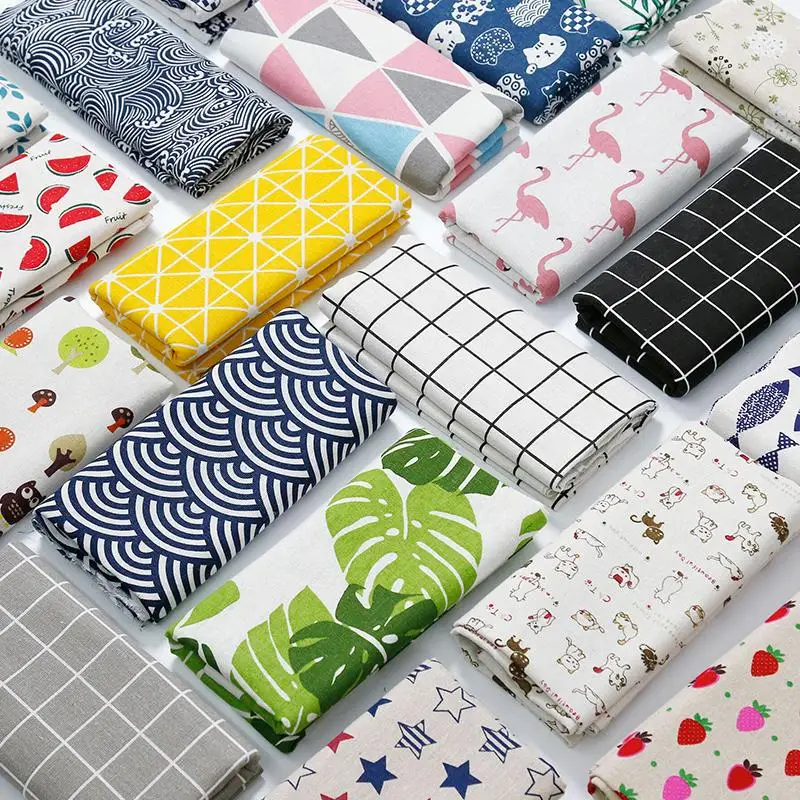 

Cotton Linen 150x100cm Pastoral Floral Twill Cotton Fabric DIY Children's Wear Cloth Curtain Make Bedding Desk Decoration Home