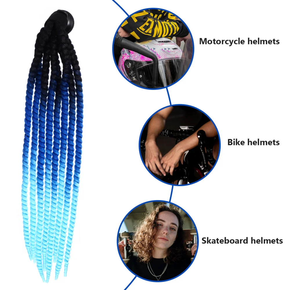 

Motorbike Helmet Decoration Helmet Ornament Reusable Helmet Braid Wig Decor