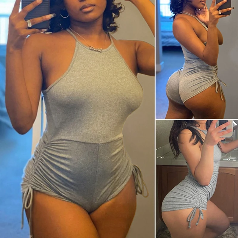 

Sexy Jumpsuit Backless Bodycon Sleepwear Romper Women Short Suits Summer Clothes