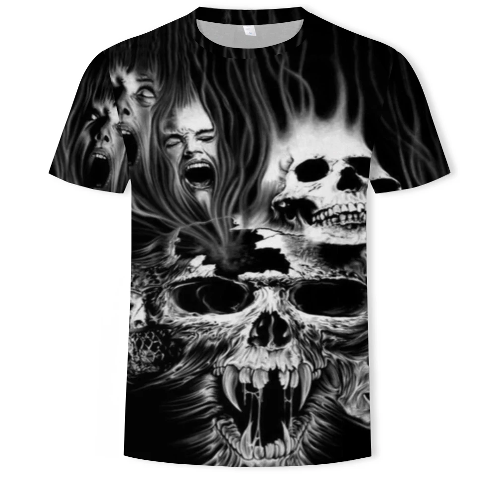 

2021 Man Print Skeleton Horror Anime 3D T-shirts for Girls Demon Slayer Woman Summer Women's Men's 3d Brand with Short Sleeve
