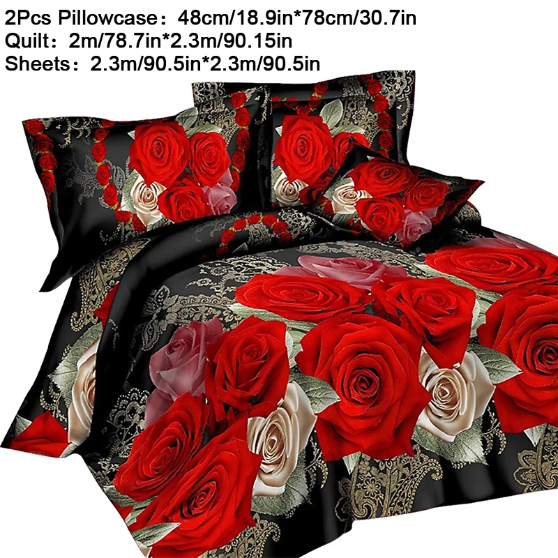 9 HIFUAR Комплект постельного белья flower3/4 шт с принтом розы роскошное постельное белье для пододеяльника наволочка постельное белье украшение комнаты домашний текстиль - Цвет: 9