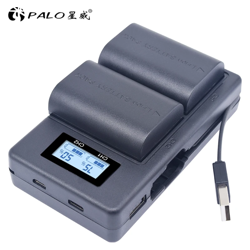 PALO LP-E6 LP E6 LPE6 USB быстрое зарядное устройство для камеры ЖК-дисплей для Canon 5D Mark II III 7D 60D EOS 6D 70D 80D батарейный блок