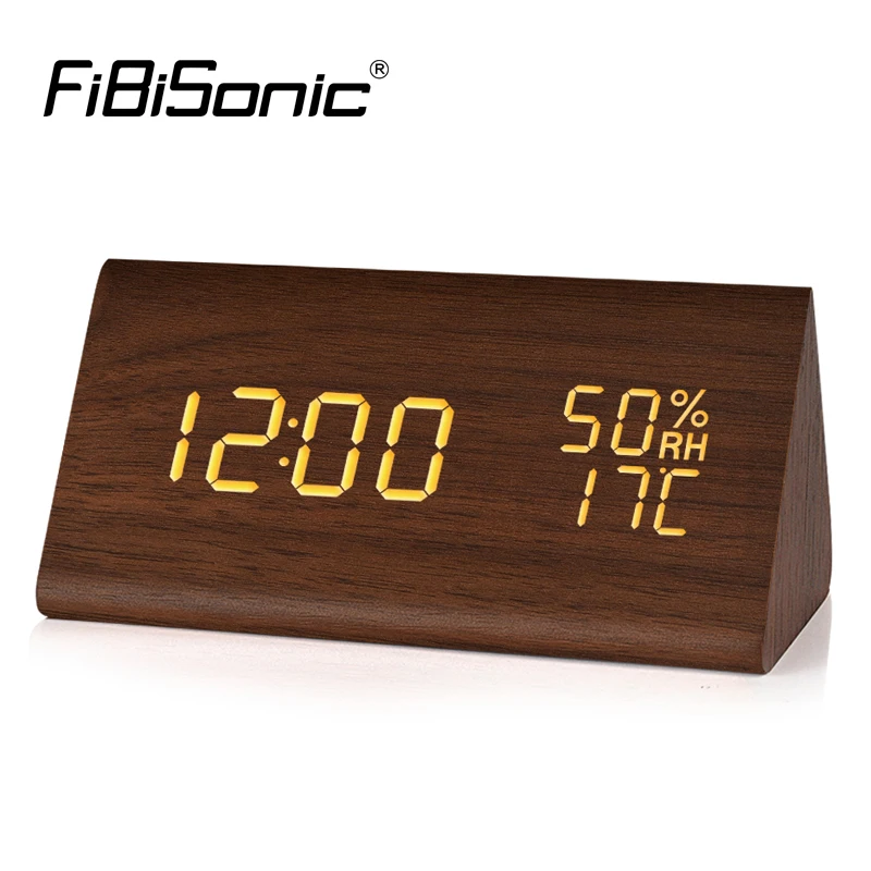 Цифровой светодиодный Будильник FiBiSonic современный деревянный будильник с