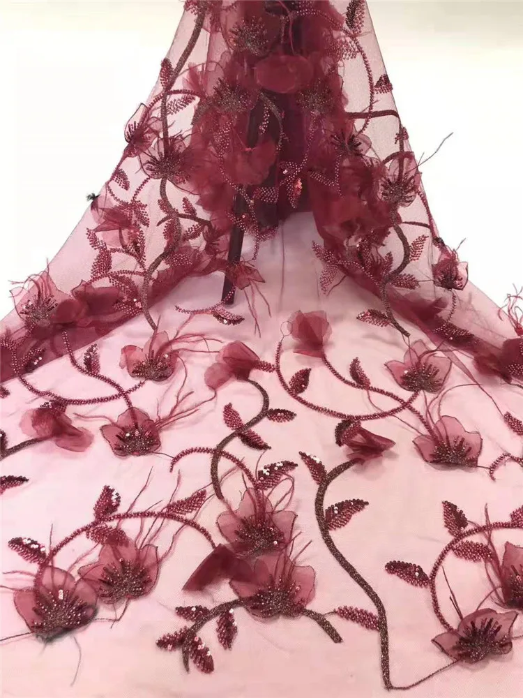 Высокое Качество бусины блестки вышивка французская сетка африканские