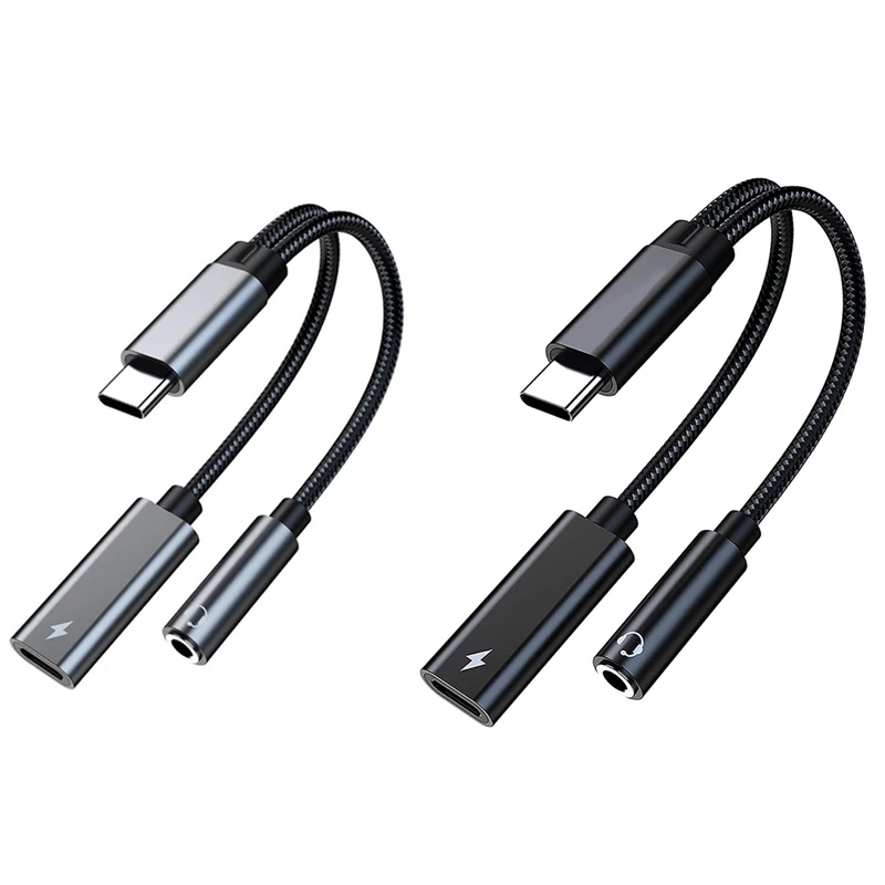 

Тип C до 3,5 мм разъем для наушников и Зарядное устройство адаптер переменного тока, 2 в 1 взаимный обмен данными между компьютером и периферий...