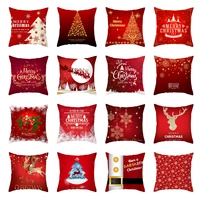christmas tree ornaments cushion cover xmas elk pillow case for sofa decor polyester new year winter snowflake red pillow covers