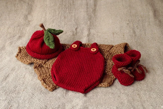 Детская одежда для съемки костюм новорожденных помидоров красный хлопковый