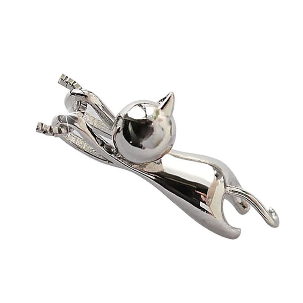 Ожерелье с подвеской в виде кошки для женщин и девушек модное полированное