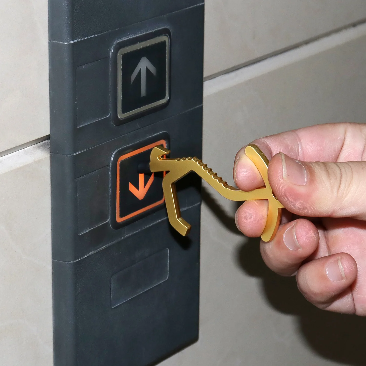 

MAOKE Contactless Hygiene Hand Non-Contact Stylus Keyring Safe Touch EDC Opener Keychain Body Prevention Keychain