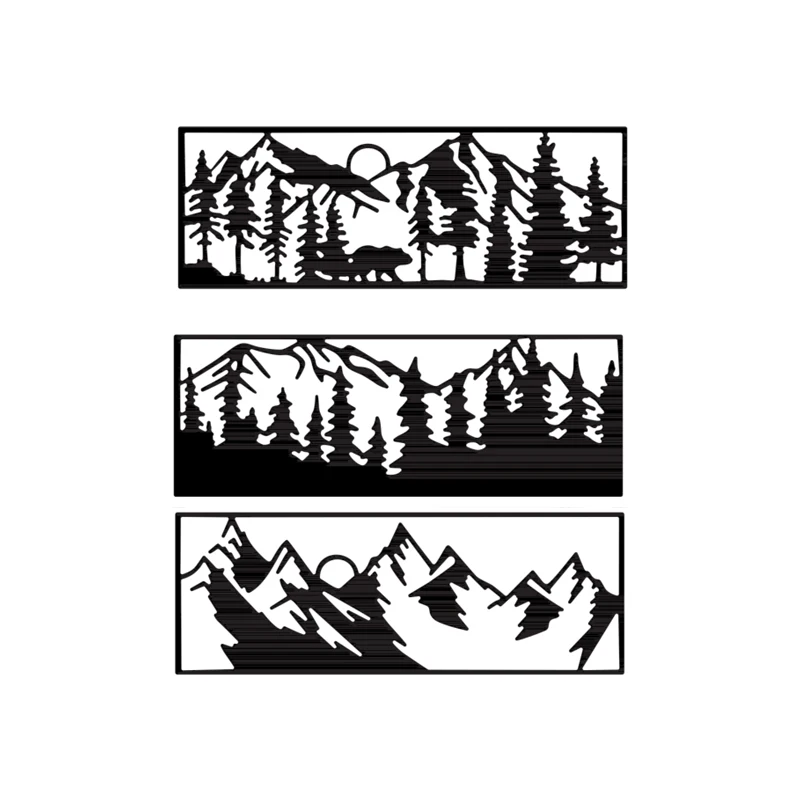 3 шт. металлические Вырубные штампы форма для вырезания горы сцена дерево