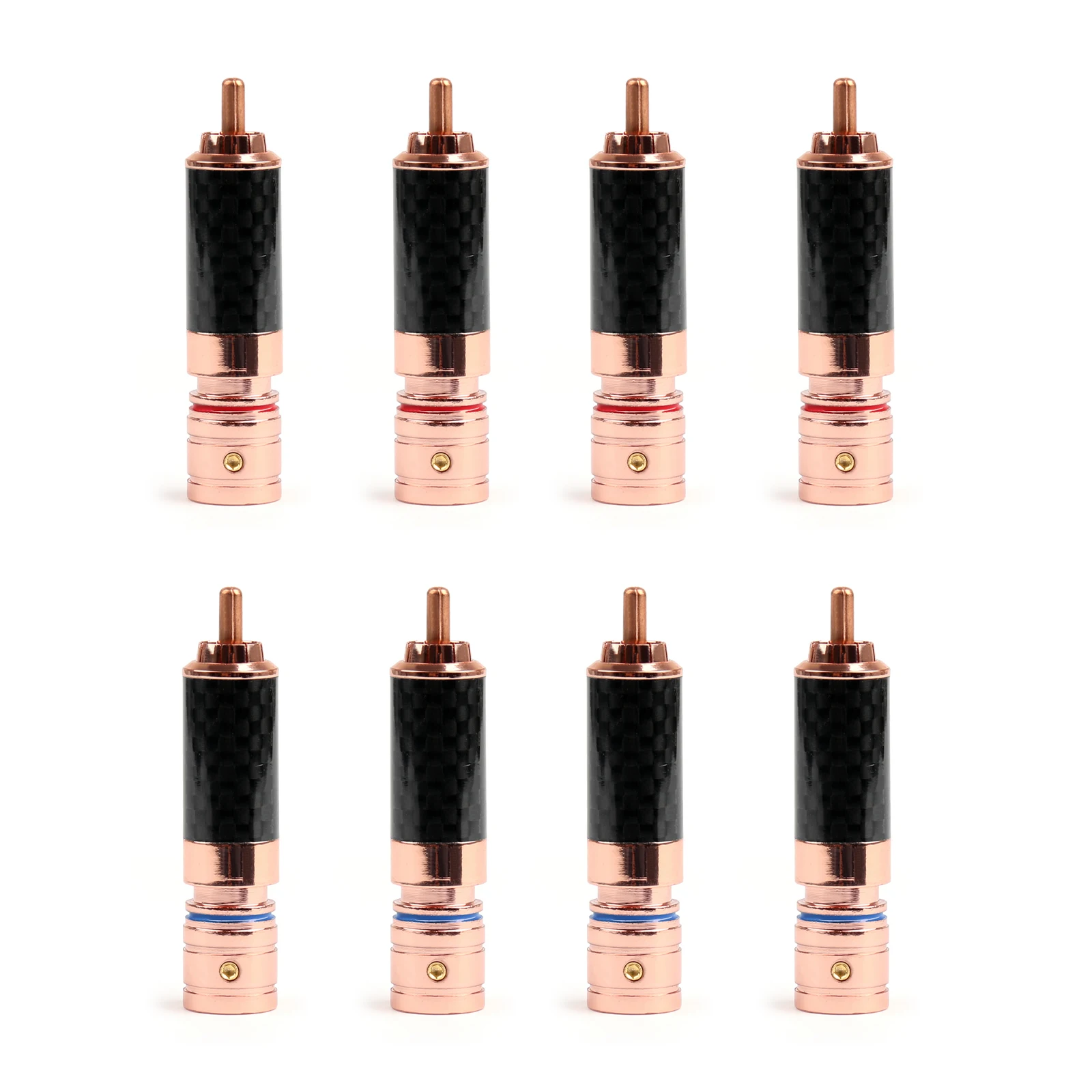 Artudatech 4 пары медных углеродных волокон RCA разъем позолоченный Аудио красный синий