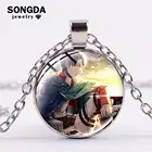 Модное ожерелье SONGDA с аниме атака на Титанов, ожерелье с кулоном-кабошоном, Отаку, подарок для косплея